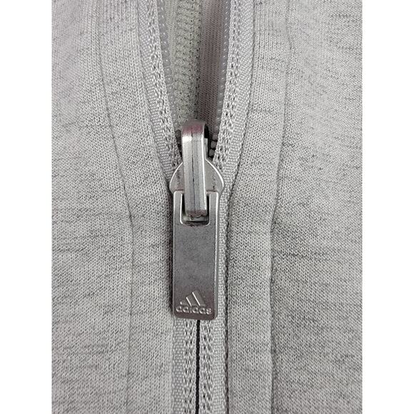 Adidas Jacket Womens Large Gray Full Zip Athletic Lightweight Sweatshirt Pockets - Picture 3 of 14